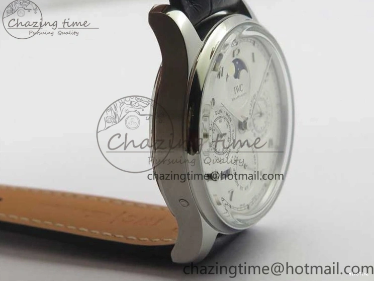 MIROTIME 0314 Portugieser Perpetual Calendar IW503301 V9F 1:1 Best Edition Silver Dial on Black Leather Strap A EyeCatching 7116